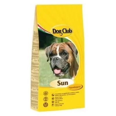 Dog Club Sun - Балансирана суха храна за израснали кучета с чувствителна кожа, със скариди, риба треска и картофи, 4 кг