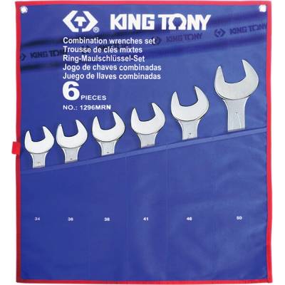 King Tony Sada klíčů plochých-očkových 6ks 34-50 E 1296MRN