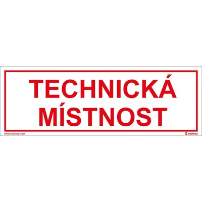 Walteco Technická miestnosť, 290x100mm, samolepka , 20302