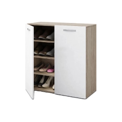 Bogdan Furniture I Шкаф за обувки Мебели Богдан Модел 4051, Сонома тъмна/Бяло