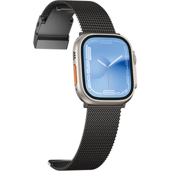 AmazingThing Стоманена каишка за Apple Watch 42мм, 44мм, 45мм, 46мм, Ultra, Ultra 2, Ultra 3 49мм - AmazingThing Titan Metal Milanese Band (черен) (TM49GB)
