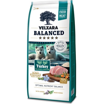 Velxara Balanced FM Dog Puppy & Junior Monoprotein Turkey & Rice 12 kg