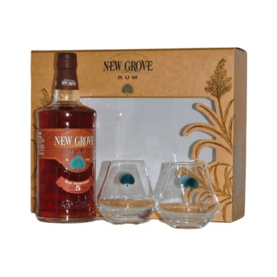 New Grove 5y 40% 0,7 l (darčekové balenie s 2 poháre)