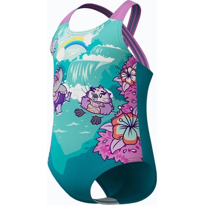 Speedo LTS Printed Crossback Girls Violet/Neon