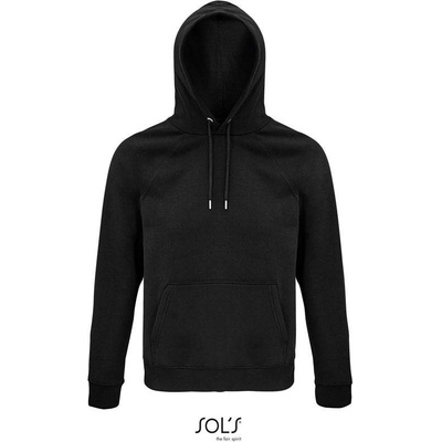 Sol's Stellar Unisex bio mikina s kapuc. čierna
