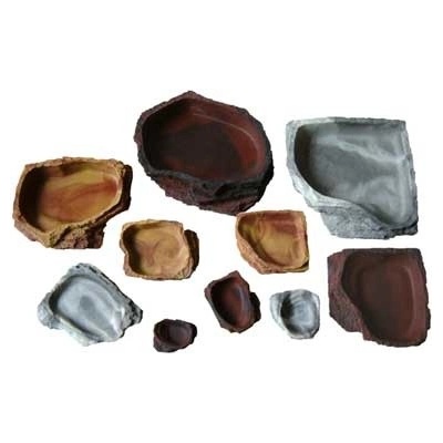 Lucky Reptile rohové krmítko Granite malé 9x9x2 cm