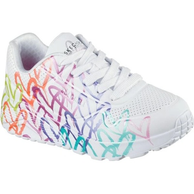 Skechers dievčenská rekreačná obuv -Uno Lite Metallic Joy Jr white/multi color biela