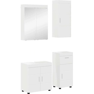 vidaXL Комплект мебели за баня TULUM 4 бр. Бяло 60 x 34 x 63 см (3398044)