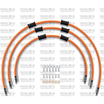 Venhill ŠTANDART -predok -sada Venhill POWERHOSEPLUS KAW-9002F-OR (3 hadice v sade) oranžové hadice, chrómové koncovky