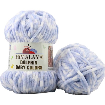 Himalaya příze Dolphin Baby Colors 80430 šedomodrá s bílou