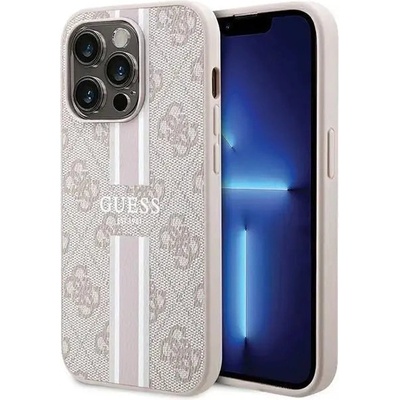 GUESS Кейс Guess 4G Printed Stripes MagSafe за iPhone 15 Pro, розов (GUE003410-0)