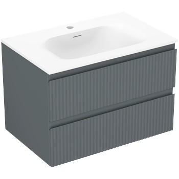 Mexen Rivel шкаф за баня 70 см с мивка Vela, 2 чекмеджета, релефен, графит (91A20-07047-2-BFF66-W23M01)