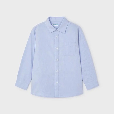 MAYORAL Риза дълъг ръкав за мини момче едноцветна в небесно син цвят Mayoral