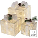 Emos Dekorácia vianočné DCF27 LED darčeky s ozdobou 3 veľkosti