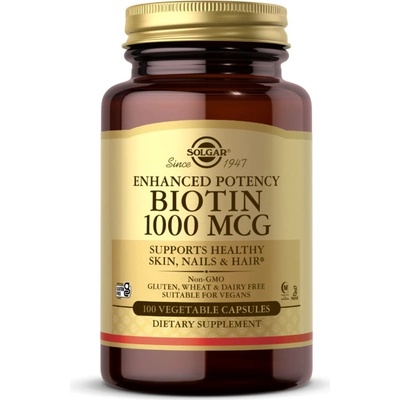 Solgar Biotin 1000 mcg 100 rostlinných kapslí