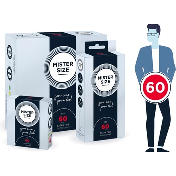 Кондоми с персонализиран размер, 10 броя - Mister Size 60mm (MISTER6010)