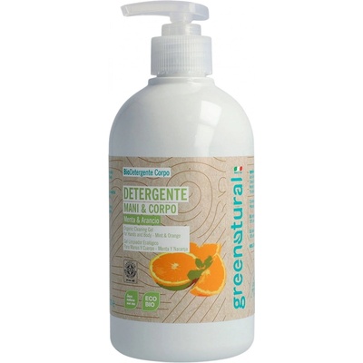 Greennatural Liquid Soap tekuté mydlo na ruky a telo Mint and Orange 500 ml