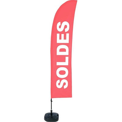 Jansen Display Beach Flag Budget Wind Complete Set Sale Red French, 1010 x 4305 mm