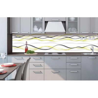 DIMEX ART Фототапет за кухня - жълти вълни 260 x 60 см