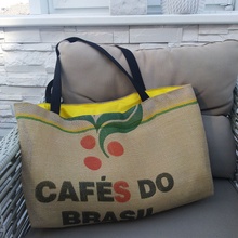 Jutová taška Cafés do Brasil žlutá