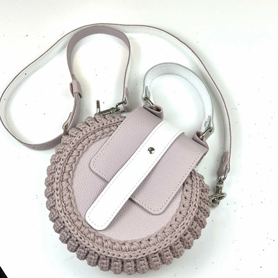 MA-LI-MA Háčkovaná kabelka 'TOY BAG' Starorůžová