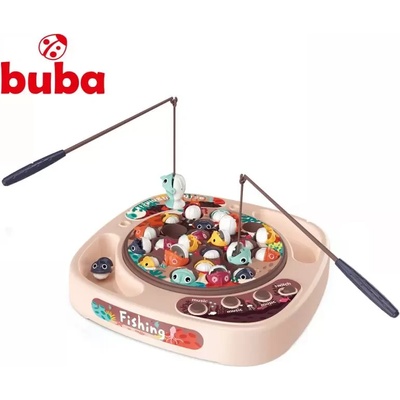 Buba Детски забавен комплект за риболов Buba Fishing, 24 рибки, розов