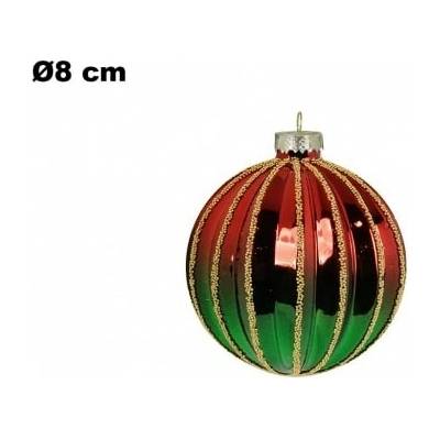 Crystal Bohemia Vianočná guľa 8 cm - sada 6 ks