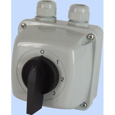 Elektromet Vačkový spínač 0-1-2-3 3P 40A IP44 v krytu Arc 40-63 924063