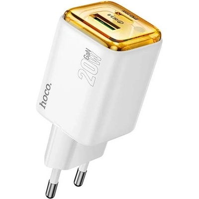 hoco. N34 мрежово зарядно устройство USB+Type-C гнездо 20W, PD бързо зарядно устройство 3.0, БЯЛО N34 БЯЛО (N34 WHITE)