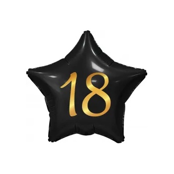 Image 1 of Godan Балон от фолио звезда - черно / златист 18