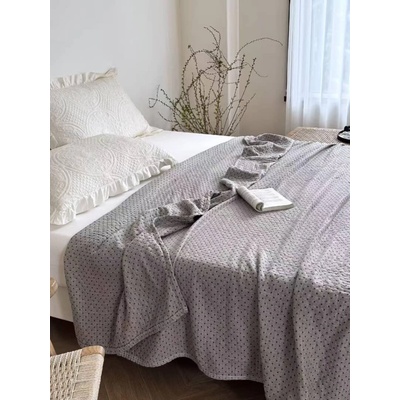 Takoy Prehoz na posteľ šedý s bodkami-HT-00191 200 x 230 cm