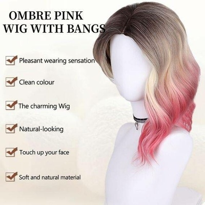 Fulang Hair Dlouhá růžová paruka