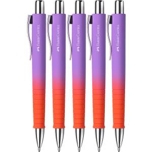 Faber-Castell - Poly Ball Punchy Melon ballpoint pen, 5 pieces - 205339 (205339)