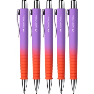 Faber-Castell - Poly Ball Punchy Melon ballpoint pen, 5 pieces - 205339 (205339)