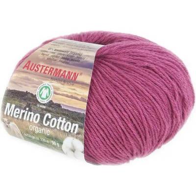 Austermann MERINO COTTON - 55% vlna merino, 45% bavlna - Ručně pletací příze Barva: 07 FUCHSIE