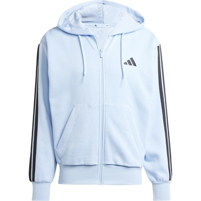 Adidas Мъжки суичър Adidas Essentials Fleece 3-Stripes Full-Zip Hoodie Mens - Glow Blue