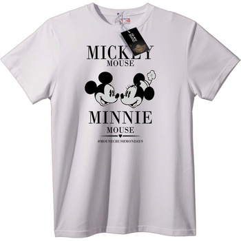 NOONEBRAND Тениска Mickey & Minnie Любов - XS, White