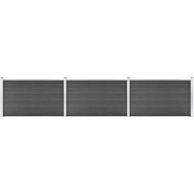 vidaXL Set plotového dílce WPC 526 x 105 cm černý