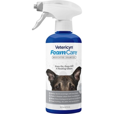 Vetericyn Foam Care Medicated Shampoo léčivý veterinární pro suchou svědící pokožku 473 ml