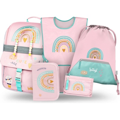 BAAGL SET 5 Zippy Дъга розов: портфейл, пенал, торбичка, престилка, портмоне BAAGL | Rozov | Момичешки | UNI