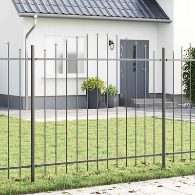 Šedý zahradní plot z oceli 3,4 x 1,25 m