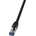 LogiLink Patch кабел, PUR, Cat. 6A, S/FTP, черен, 0, 5 м