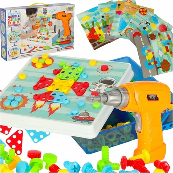 KIK KX7838_5 Mozaika puzzle plastové bloky + skrutkovač 261 ks