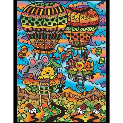 Omaľovánky Colorvelvet Zamatový obrázok Teplovzdušné balóny