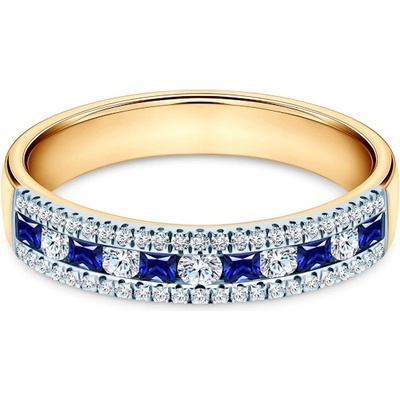 SAVICKI Годежен пръстен Savicki: двуцветно злато, сини сапфири, диаманти