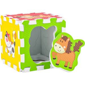 Woodyland Мек пъзел и кубче 2 в 1 Woody - Животни (91679) - ozone
