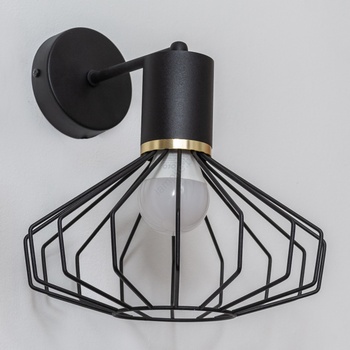 Helam Настенна лампа SOLANO 1xE27/15W/230V черна/златна (HE1775)