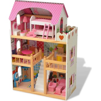 Image 1 of vidaXL 3-етажна къща за кукли, 60 x 30 x 90 см, дърво (80175)