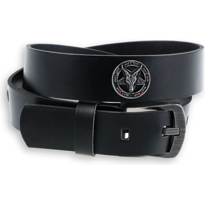 Leather & steel fashion Колан Бафомет - Черен - lsf2 32