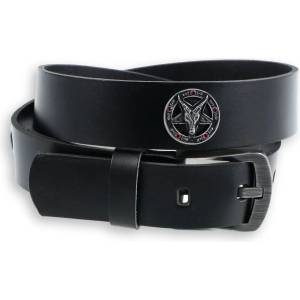 Leather & steel fashion Колан Бафомет - Черен - lsf2 32
